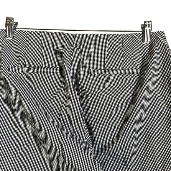 J Jill Premium BI Stretch Crop Pant 10 Black White Gingham Pull On Straight Cuff - Picture 4 of 11